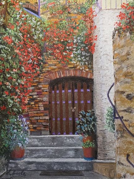 Locked Wine Cellar - Painting by Artist Carlos Arriola